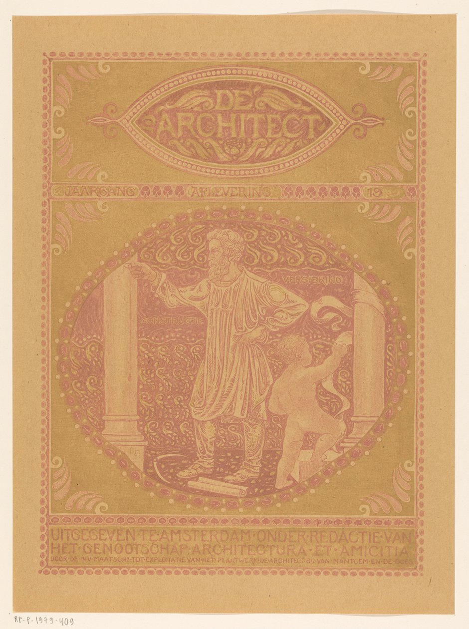 تصميم الغلاف لـ: De Architect، 1911 بواسطة ريتشارد نيكولاس رولاند هولست