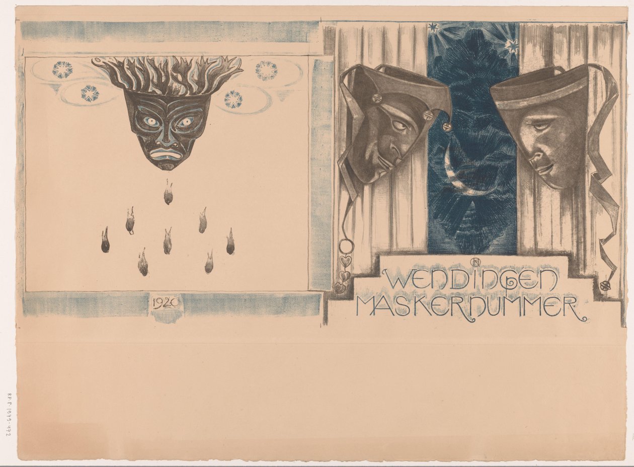 تصميم الغلاف لـ: Wendingen، Mask Issue، 1920 بواسطة ريتشارد نيكولاس رولاند هولست