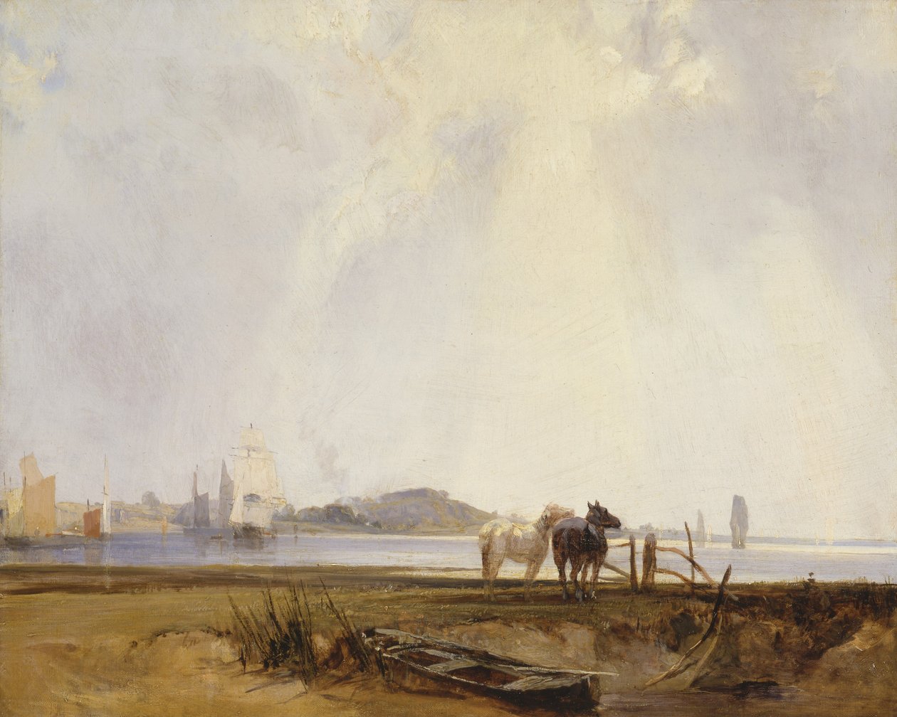 منظر طبيعي بالقرب من Quilleboeuf ، فرنسا ، حوالي 1824-25 (زيت على قماش) بواسطة ريتشارد باركس بونينجتون