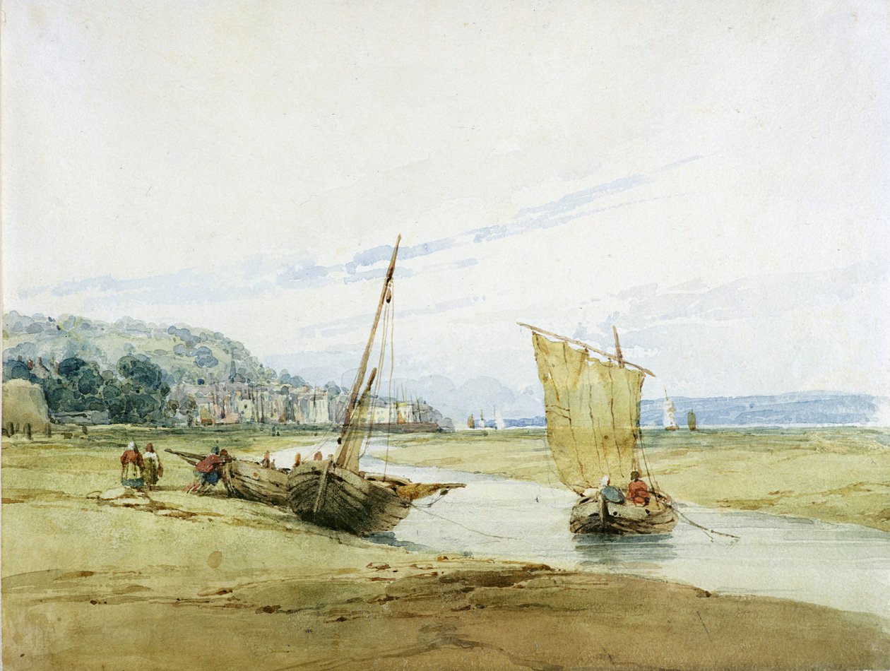 بالقرب من Honfleur ، c.1822 (مرحاض فوق الجرافيت على الورق) بواسطة ريتشارد باركس بونينجتون