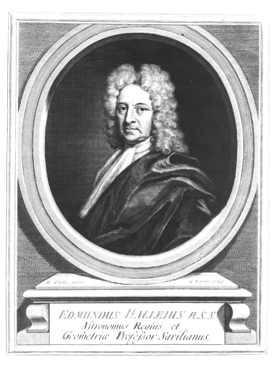 صورة لإدموند هالي (1656-1742) ، منقوش بواسطة جورج فيرتو (1684-1756) (وزن الجسم) بواسطة ريتشارد فيليبس
