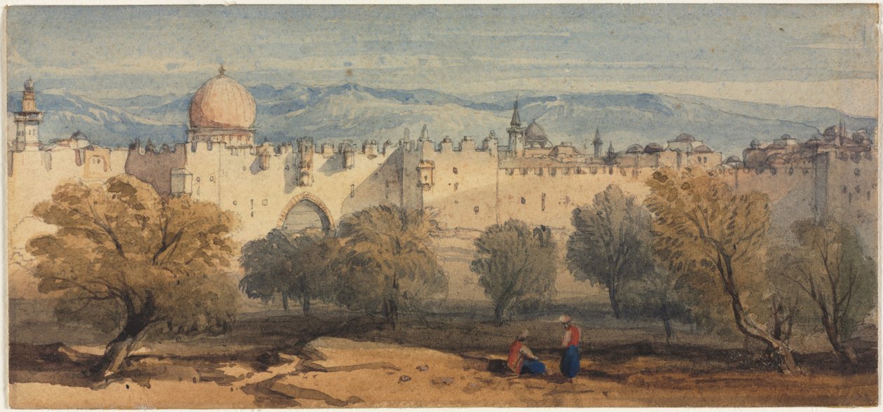 بوابة سانت ستيفنز ، القدس ، ج. 1860. بواسطة ريتشارد مديرة ليتش