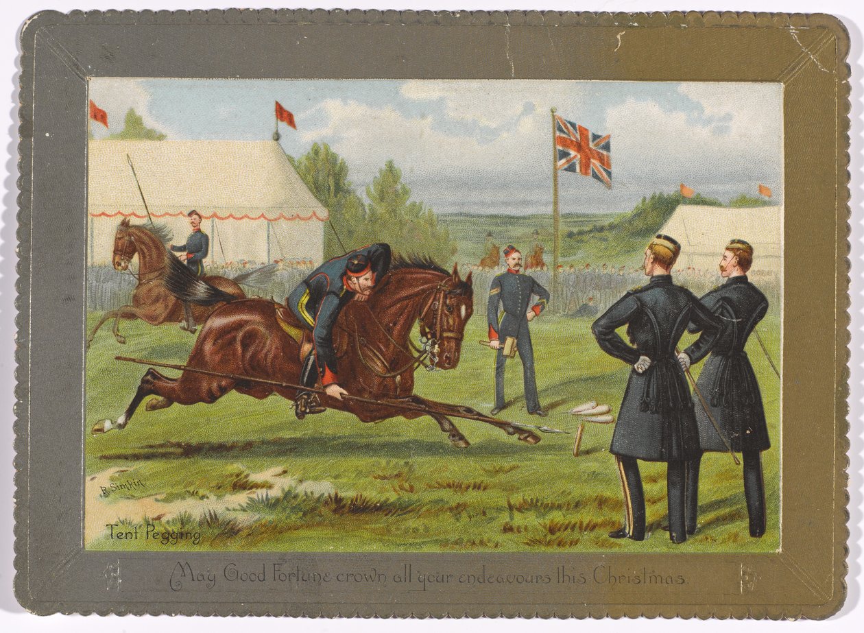 Tent Pegging May حسن الحظ يتوج كل مساعيك في عيد الميلاد هذا ؟، 1890 حوالي بواسطة ريتشارد سيمكين