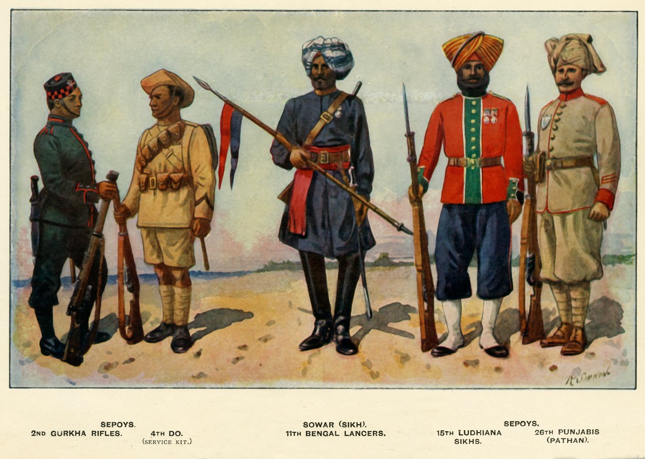 أنواع الجيش الهندي ، 1919. بواسطة ريتشارد سيمكين