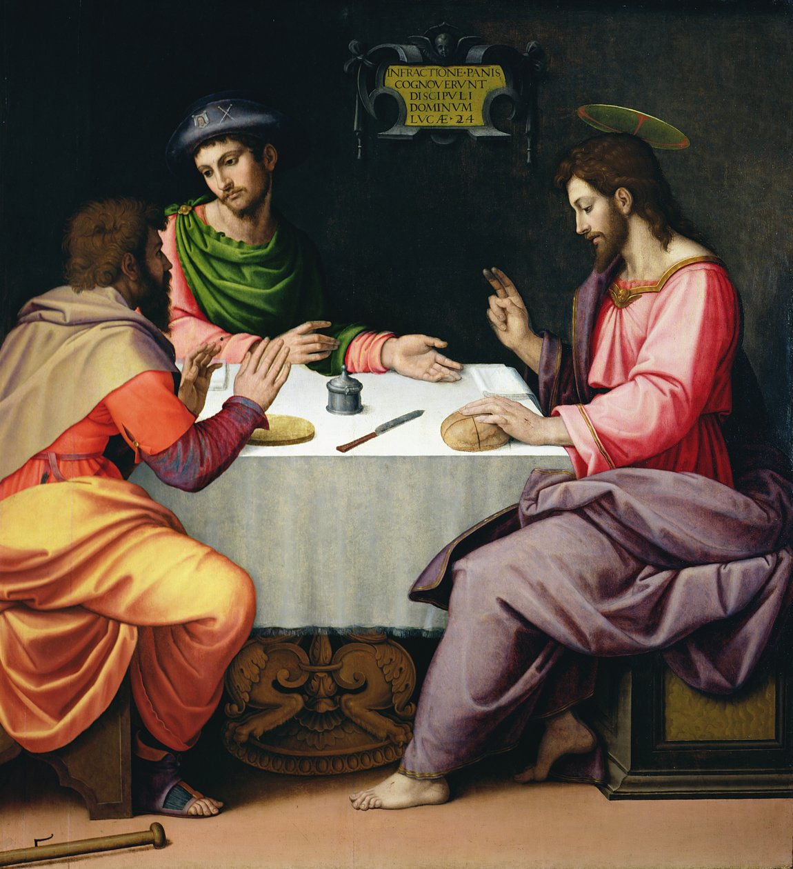 العشاء في عمواس ، حوالي 1520 بواسطة Ridolfo، Il Ghirlandaio