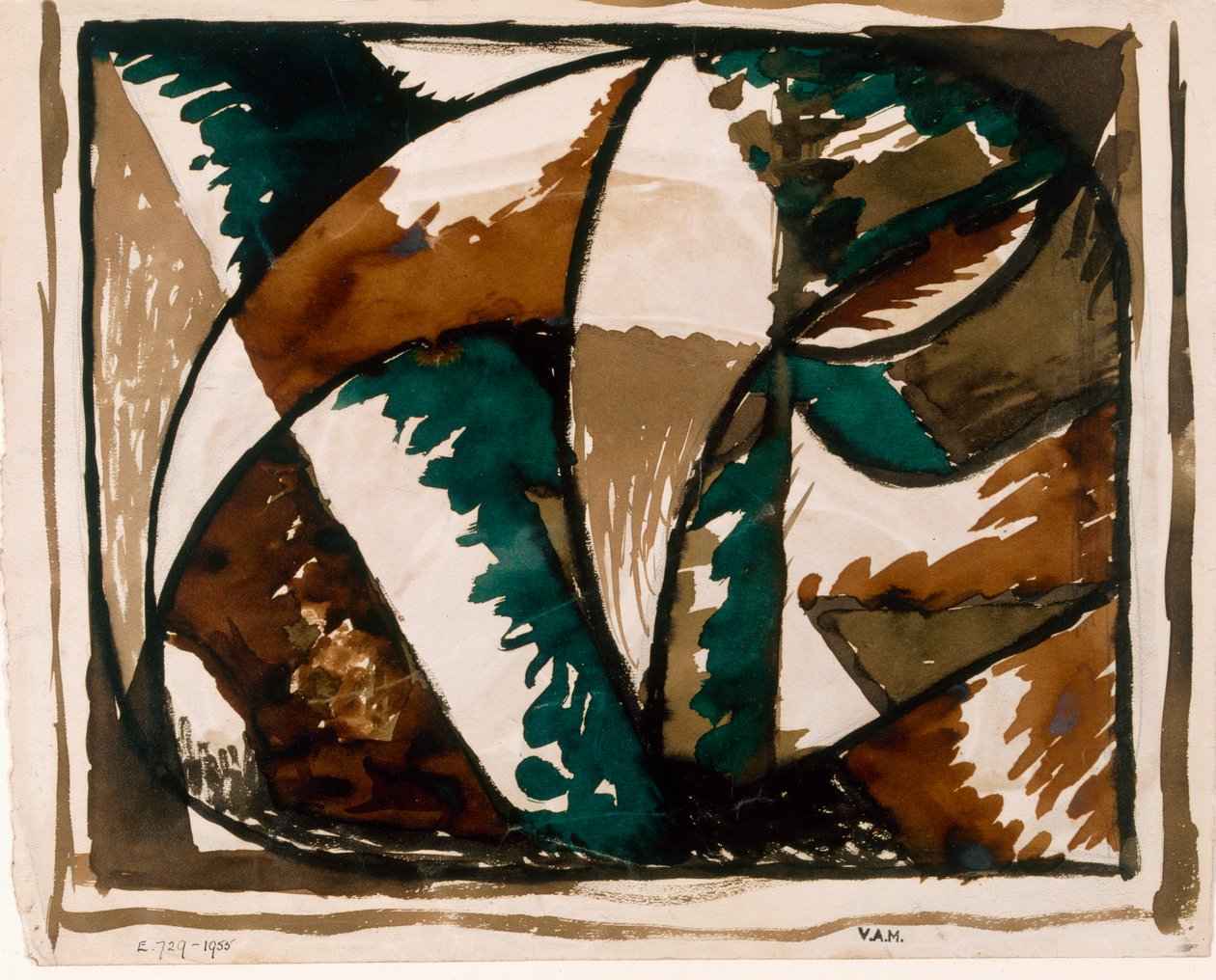 Stalking Bear ، تصميم سجادة ، c.1915-16 (حبر على ورق) بواسطة رولد كريستيان