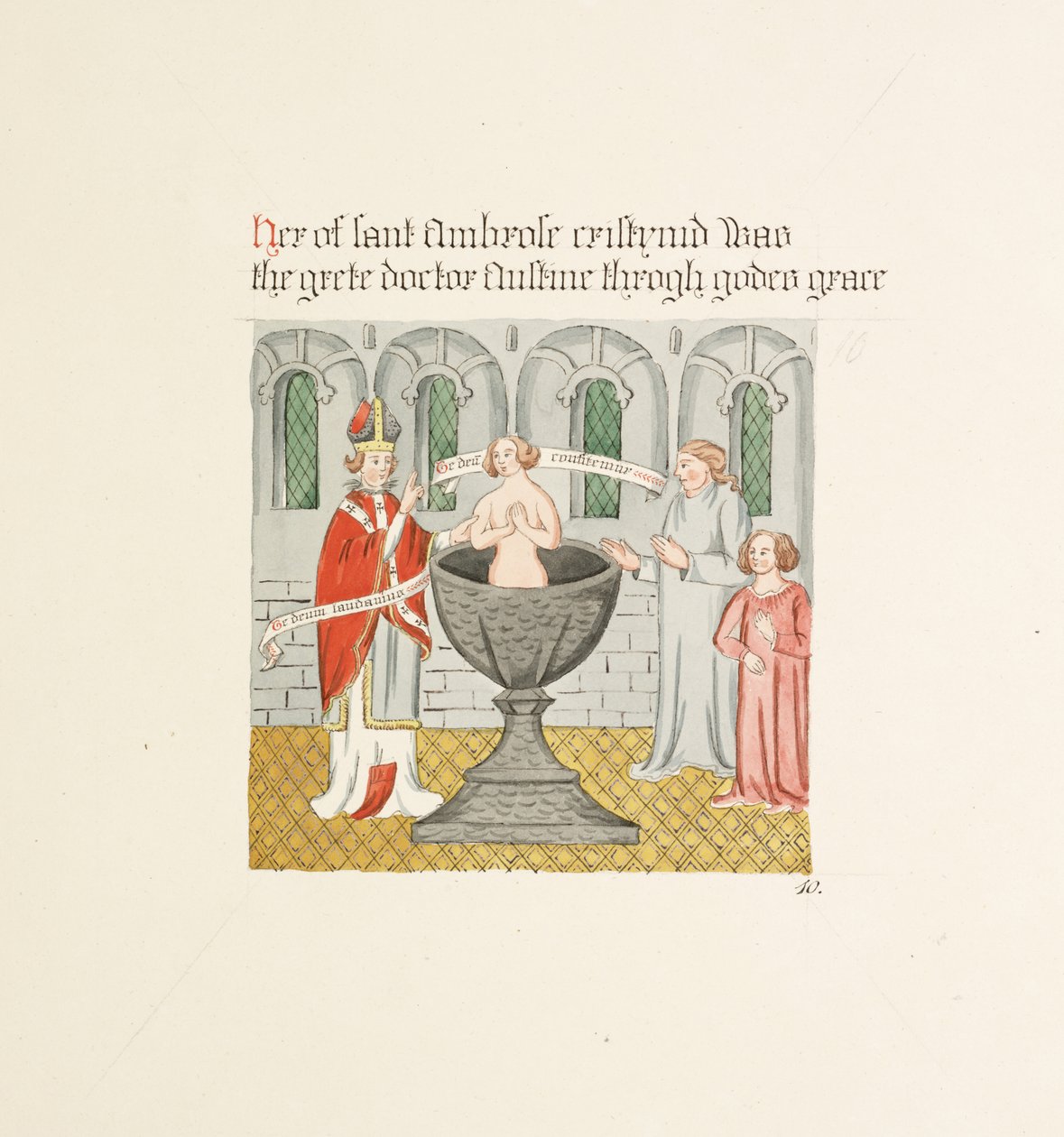 Ms. New Coll 380، f19r. آثار كنيسة كاتدرائية سانت ماري ، كارلايل ، رسمها روبرت كارلايل ، 1795 (قلم حبر ومرحاض على ورق) بواسطة روبرت كارلايل