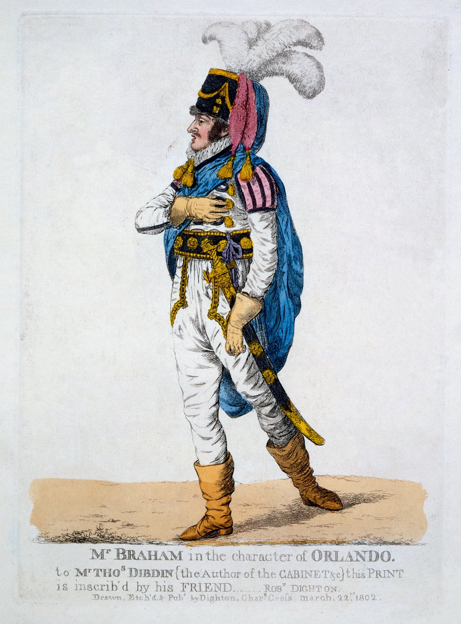 السيد Braham في شخصية أورلاندو من &39;As You Like It&39; ، 1802 بواسطة روبرت دايتون