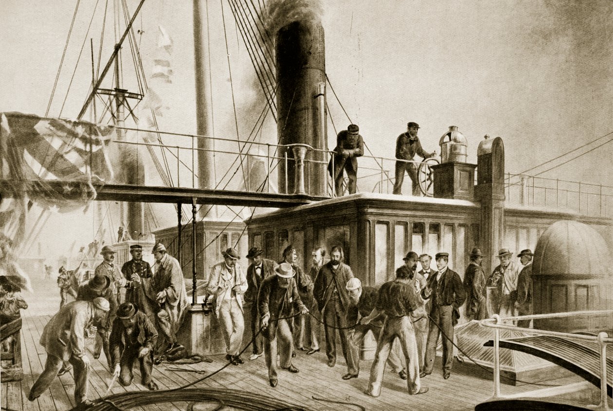 `` العظيم الشرقي &39;&39; يستعيد الكابل الأطلسي المفقود ، 1866 بواسطة روبرت دادلي