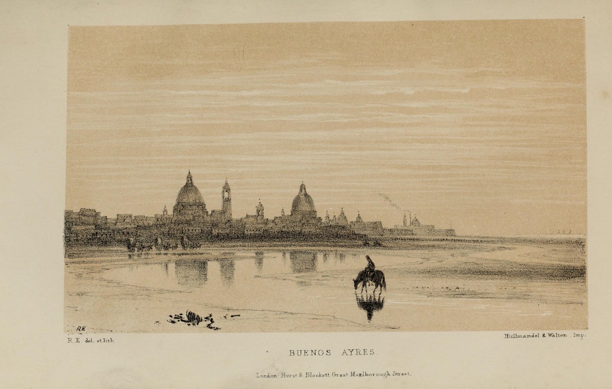 بوينس أيريس ، رسم مائي بألوان روبرت إلويس (1819–1878) ، رجل بريطاني شاب ثري من نورفولك بواسطة روبرت الويس