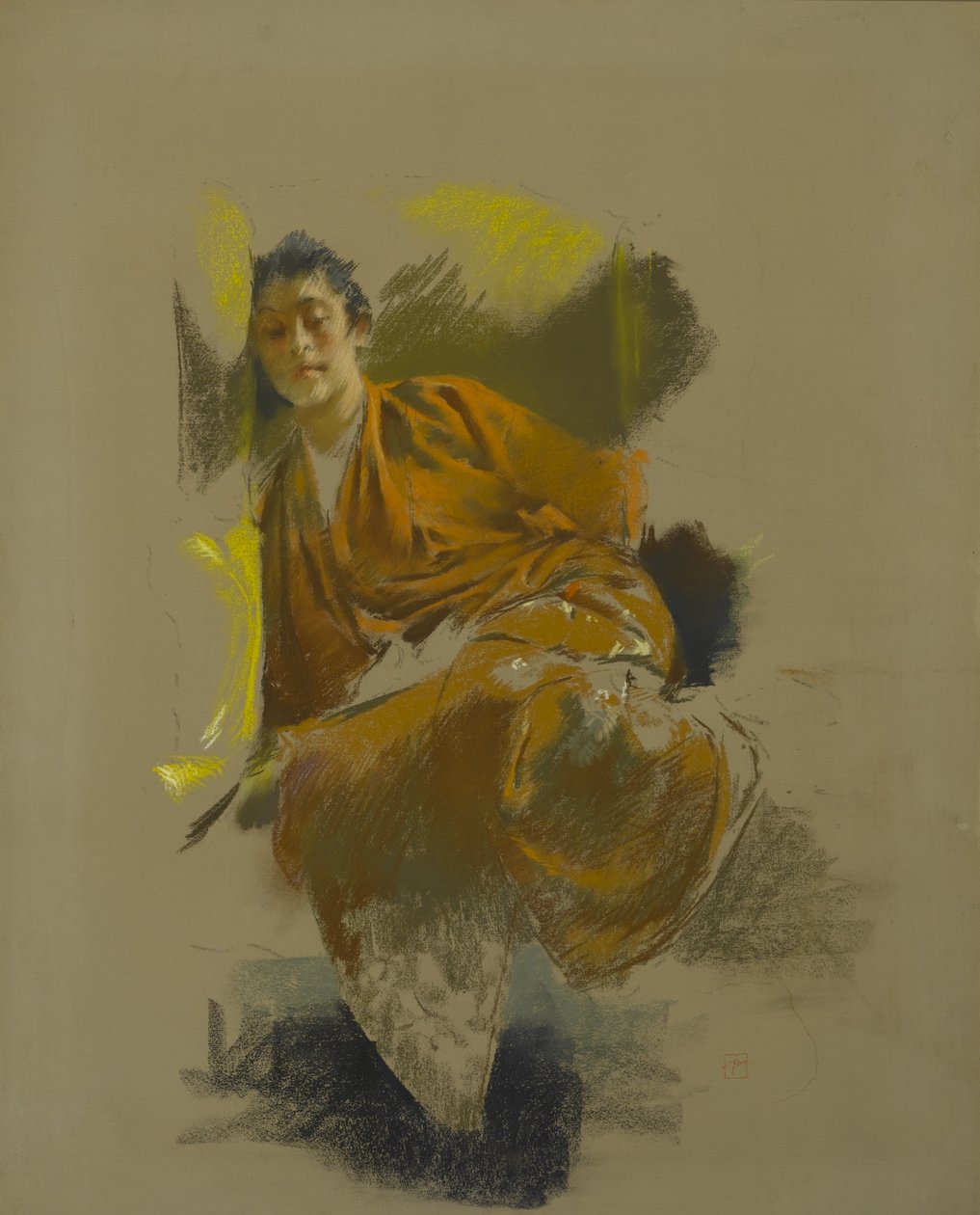 الدراسة في الزي الياباني ، c.1890-92 بواسطة روبرت فريدريك بلوم