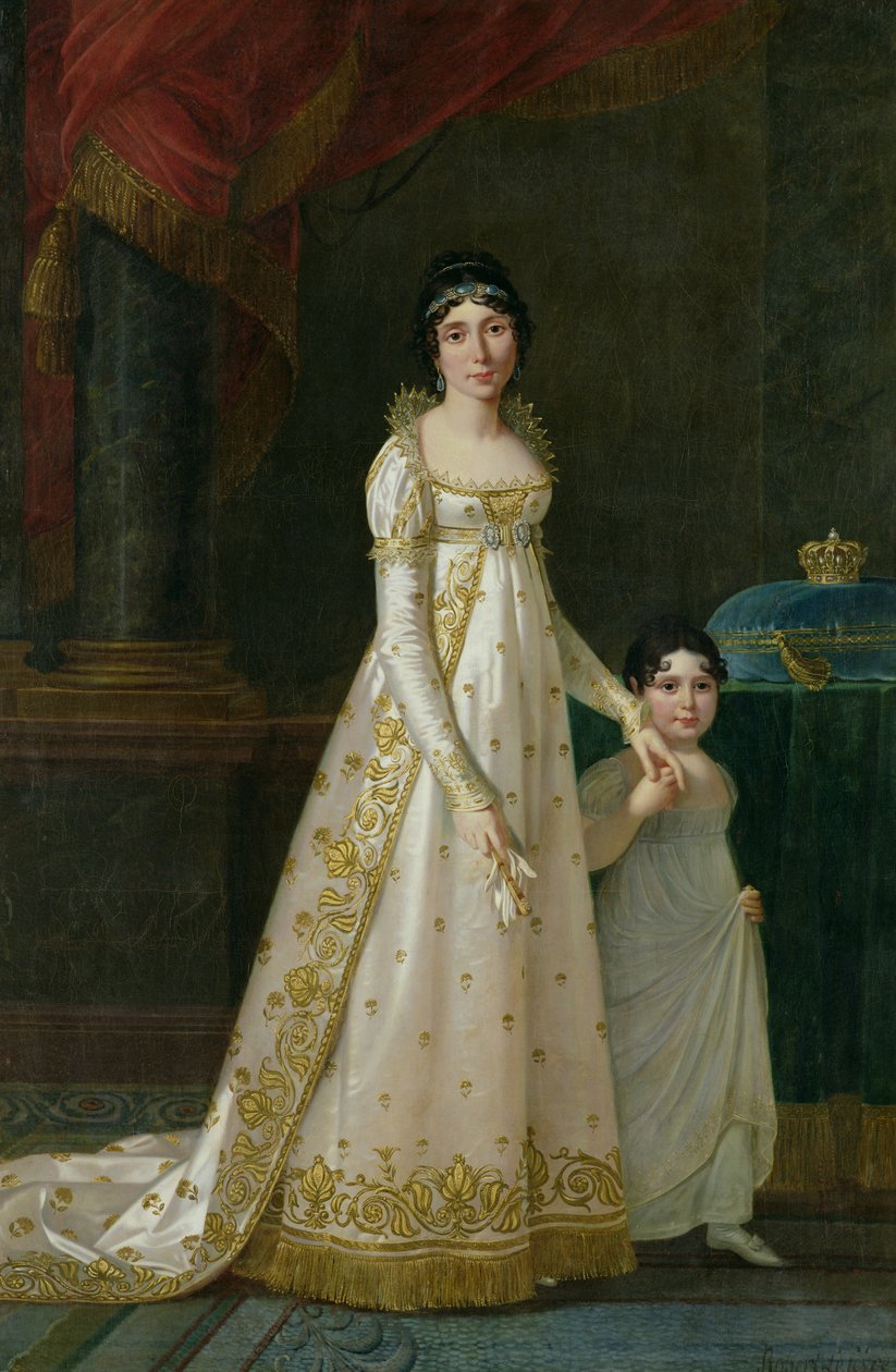 صورة ماري جولي كلاري (1777-1845) ملكة نابولي مع ابنتها زينايد بونابرت (1801-54) 1807 بواسطة روبرت ليفيفر