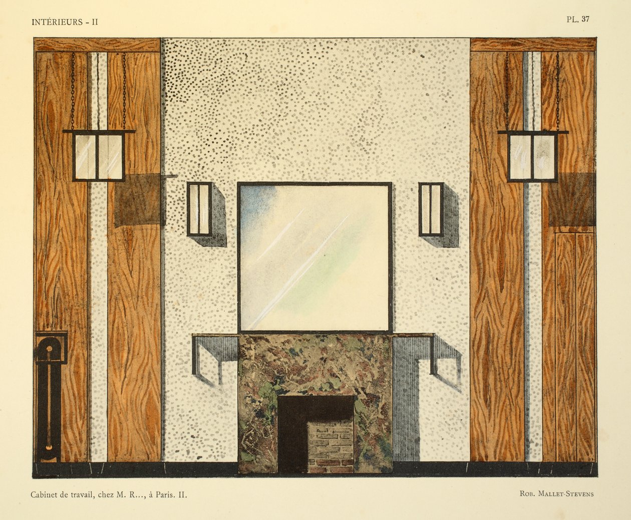 Cabinet de travail II ، chez MR. ، في باريس ، رسم توضيحي من "Interieurs" بقلم ليون موسيناك ، حانة. ألبرت ليفي ، 1924-1926 بواسطة روبرت ماليت ستيفنز