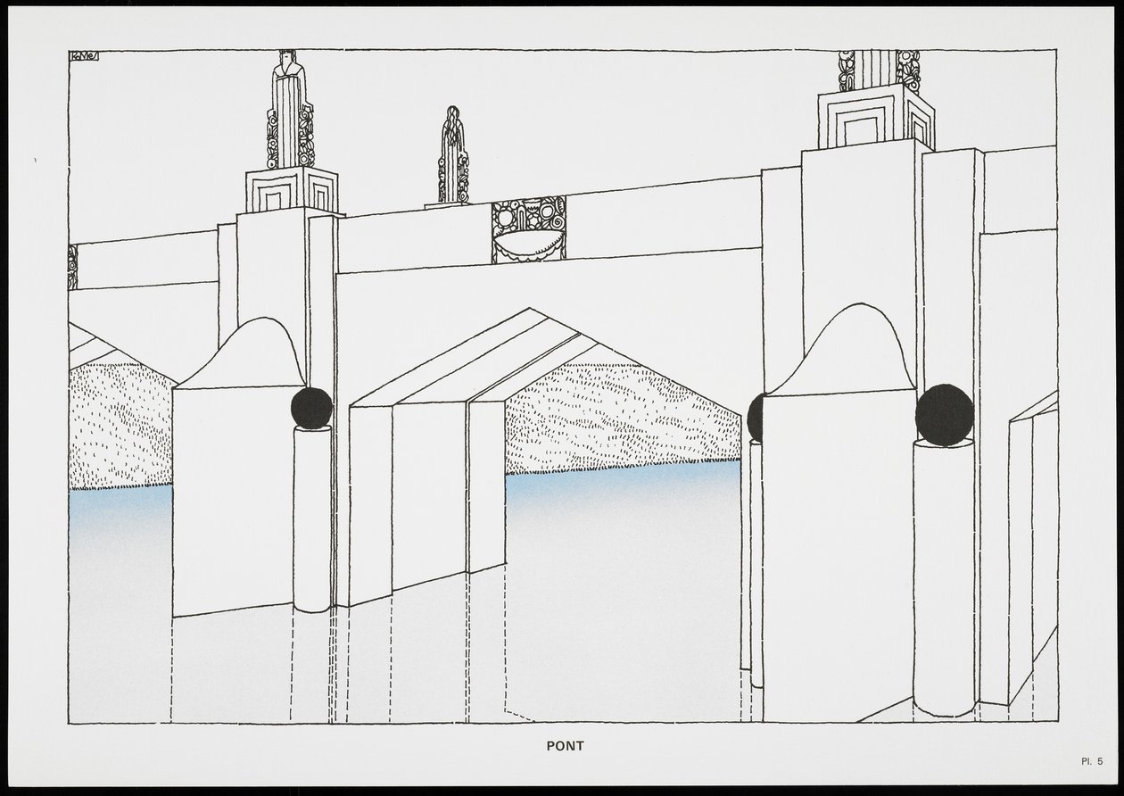 بونت ، من Une Cite Moderne ، رسومات من قبل روب ماليت ستيفنز المعماري ، 1987 (منشور) بواسطة روبرت ماليت ستيفنز