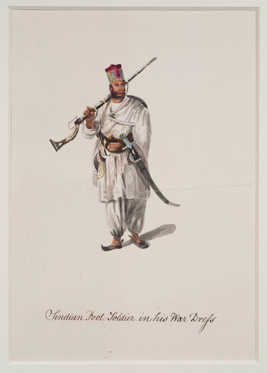 جندي قدم سندي في لباس الحرب ، 1815 بواسطة روبرت ميلفيل جريندلاي