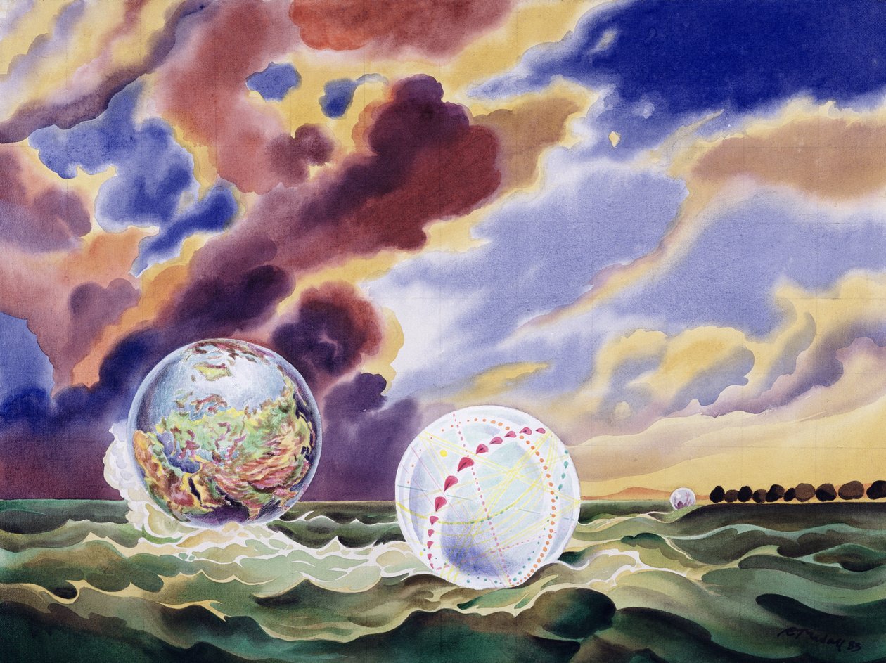 Dream Worlds، 1983 (liquitex on canvas) بواسطة روبرت تيندال