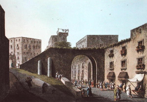 شارع في القدس ، من 'مناظر في السيادات العثمانية ، نقشها لويجي ماير بواسطة روبرت (بعد) أينسلي