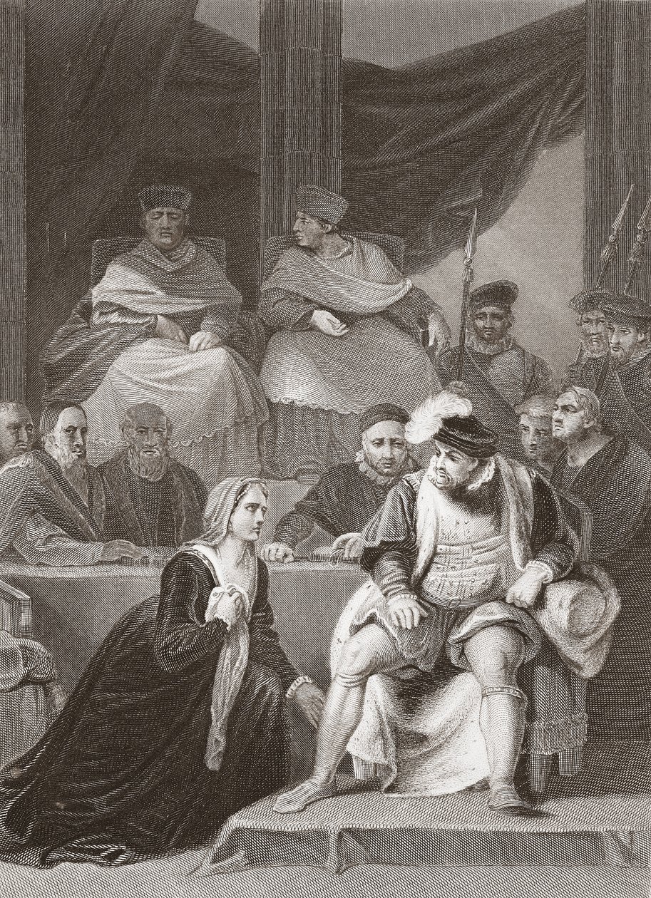 محاكمة زواج هنري الثامن ، نقش بواسطة AH Payne (litho) بواسطة روبرت (بعد) سميرك