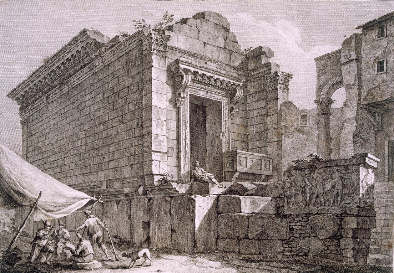 منظر لمعبد إسكولابيوس ، حانة. 1764. بواسطة روبرت آدم