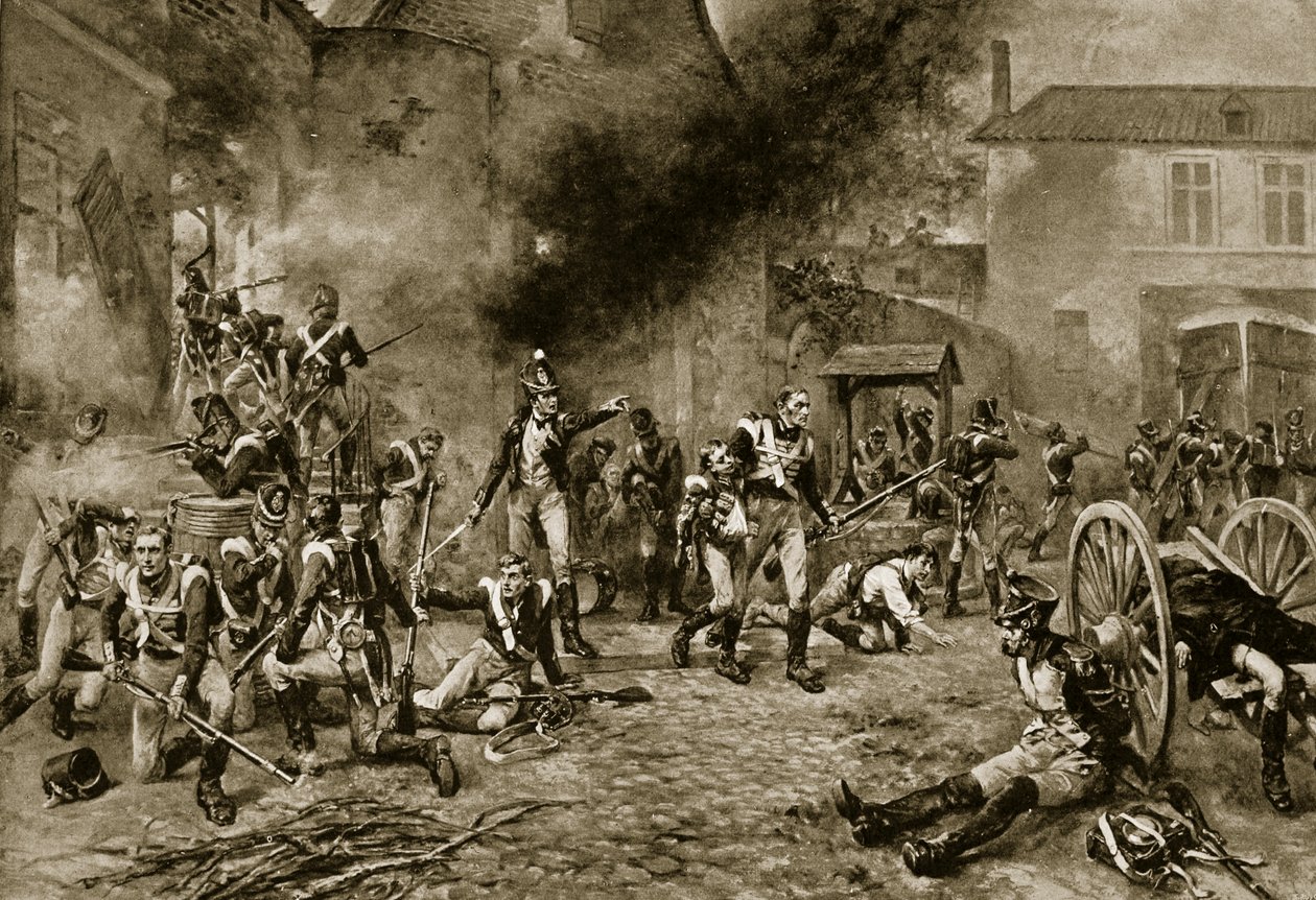 الدفاع عن Hougoumont ، 18 يونيو 1815 بواسطة روبرت الكسندر هيلينجفورد