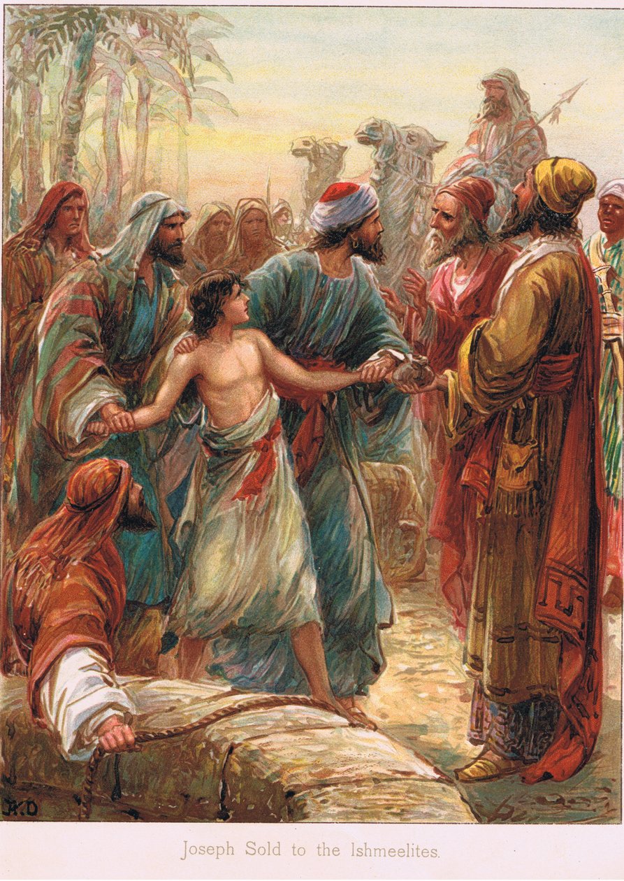 رسم توضيحي من "قصص الكتاب المقدس" بواسطة إرنست نيستر ، حوالي عام 1910 (ليثو ملون) بواسطة روبرت أمبروز دادلي