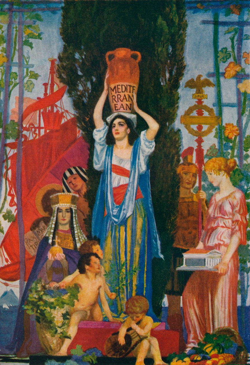 رسم البحار السبعة ، c1922 ، 1923 بواسطة روبرت أنينج بيل