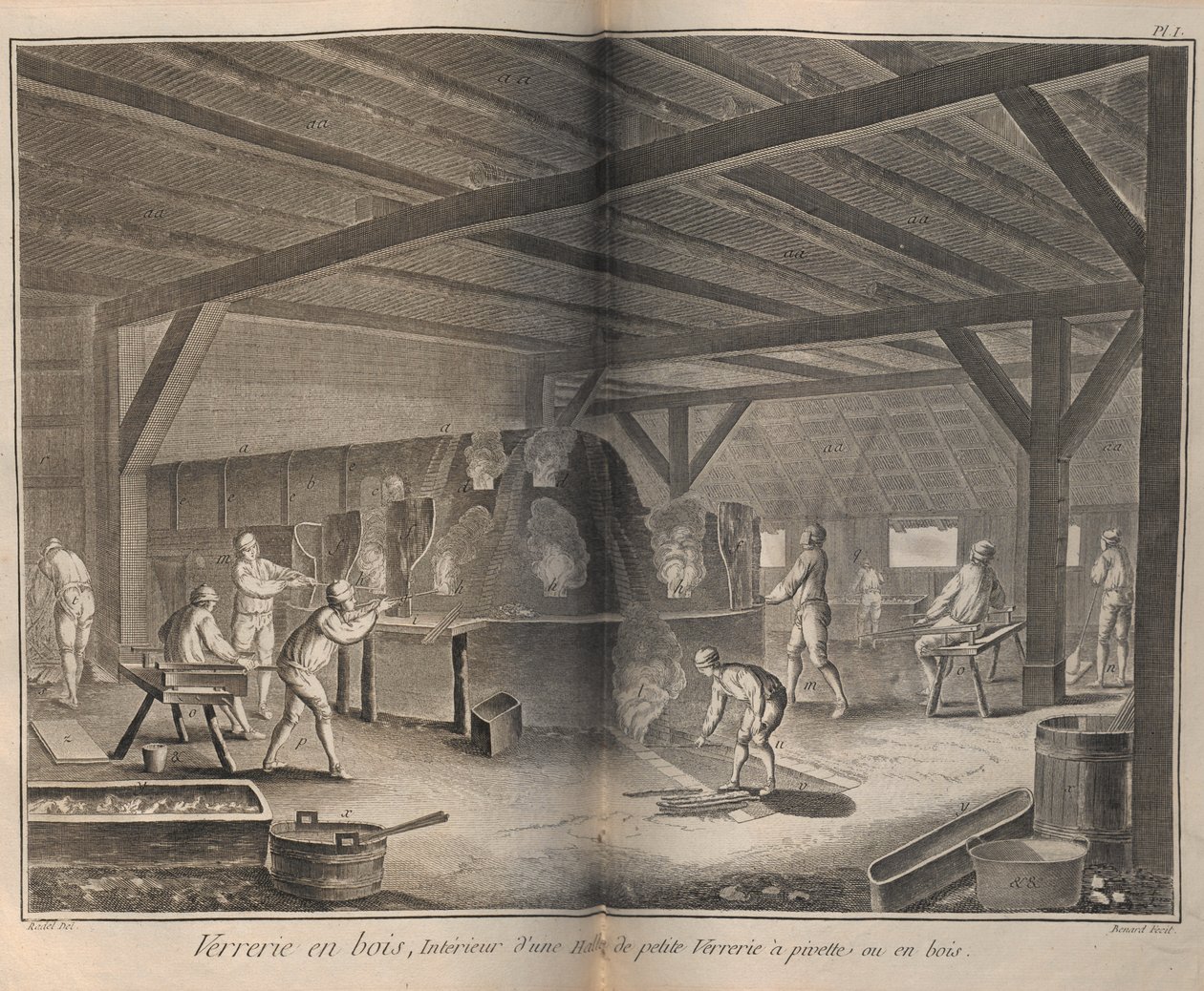 صناعة الزجاج. من Encyclopédie بقلم دينيس ديدرو وجان لو روند دالمبرت ، 1751-1765. بواسطة روبرت بينارد
