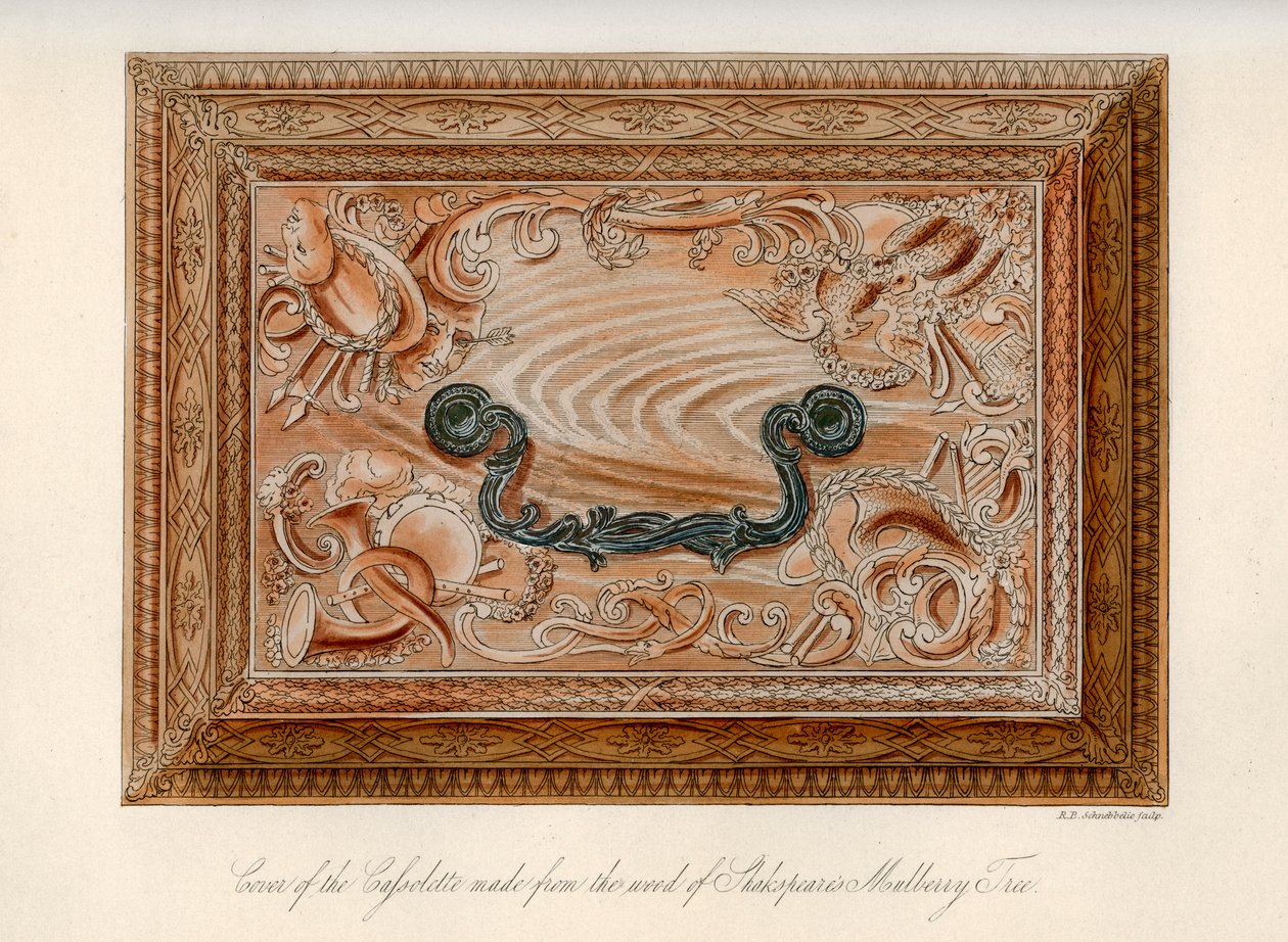 كاسوليت منحوتة مصنوعة من خشب شجرة التوت لشكسبير ، القرن الثامن عشر ، 1840 بواسطة روبرت بليميل شنيبيلي