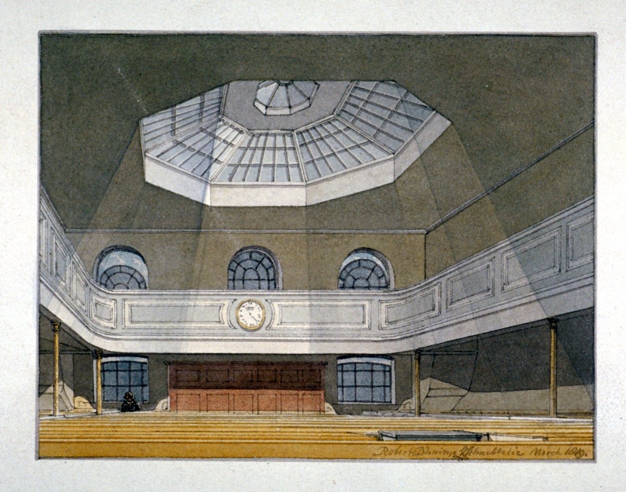 منظر داخلي لـ King's Weigh House ، Eastcheap ، مدينة لندن ، 1819 بواسطة روبرت بليميل شنيبيلي