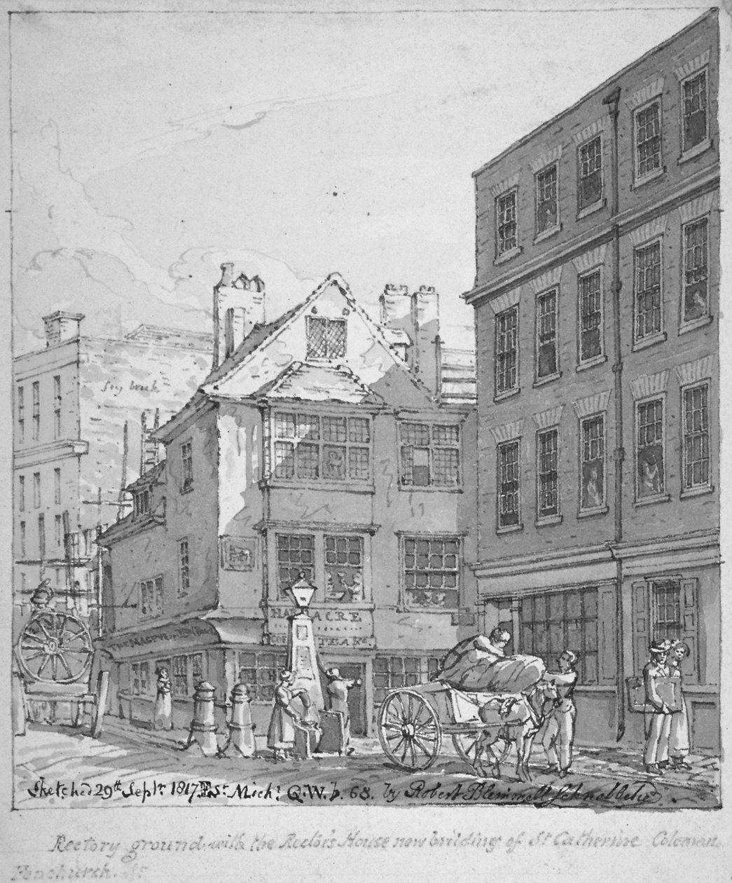 St Katherine Coleman Rectory ، شارع Fenchurch ، مدينة لندن ، 1817 بواسطة روبرت بليميل شنيبيلي