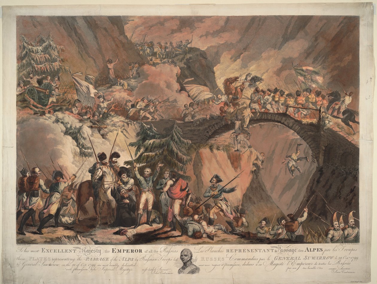 جيش الكسندر سوفوروف يعبر جبال الألب عام 1799 ، 1805 بواسطة روبرت كار بورتر
