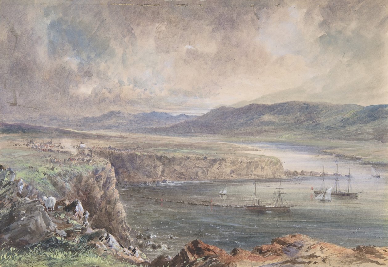 خليج فويلهوميروم ، فالنتيا ، نظرة من حصن كرومويل: كارولين والقوارب ... ، 1865-66. بواسطة روبرت تشارلز دادلي