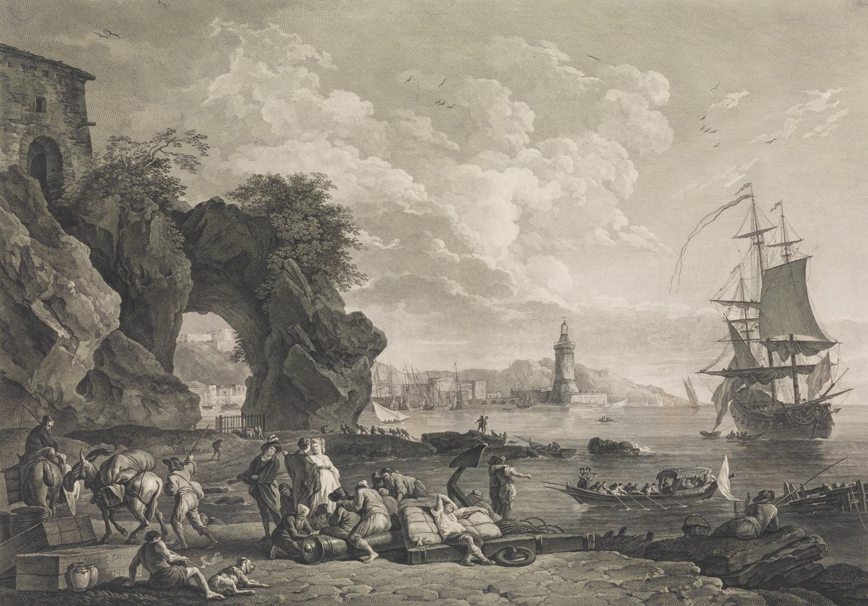 منظر ل Pausilype بالقرب من نابولي ، 1785. بواسطة روبرت دوديت