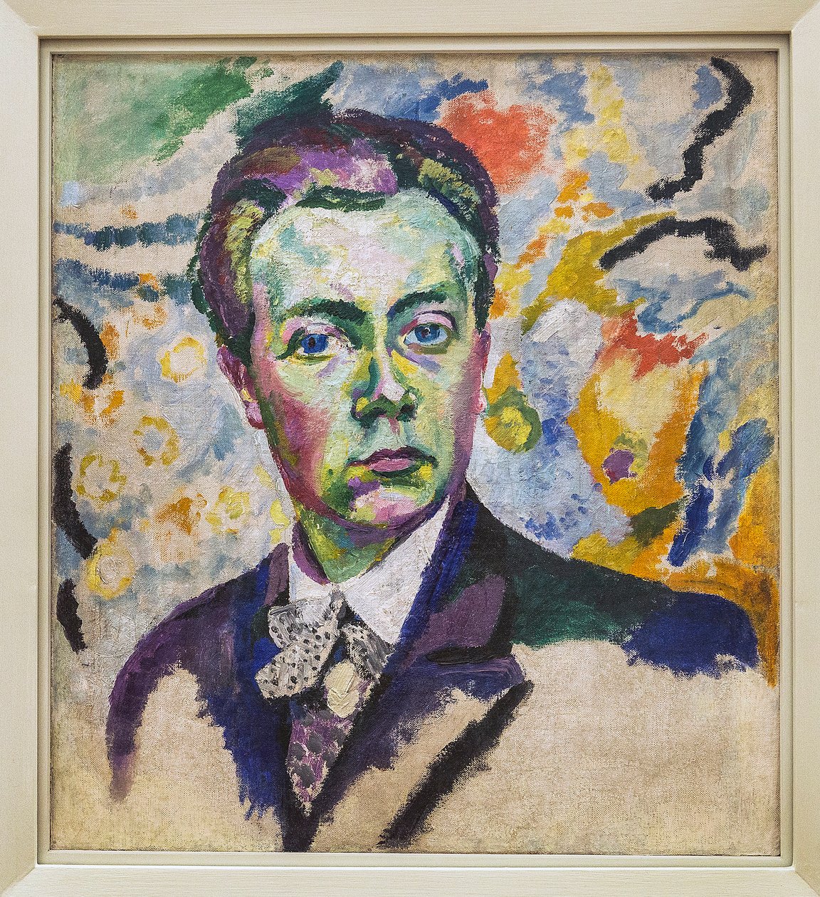بورتريه ذاتي - ديلوناي روبرت (1885-1941) - شتاء 1905-1906 - الارتفاع: 0.54 م - الطول: 0.46 م - باريس ، مركز بومبيدو - المتحف الوطني للفنون الحديثة بواسطة روبرت ديلوناي