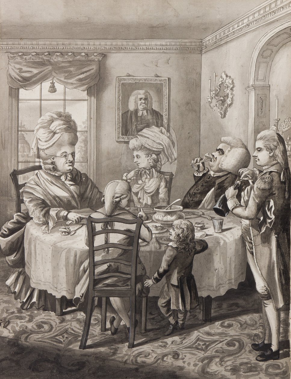 بارسون ماستر بحياة جيدة ، 1782 (قلم ، فرشاة وغسيل حبر على ورق) بواسطة روبرت دايتون