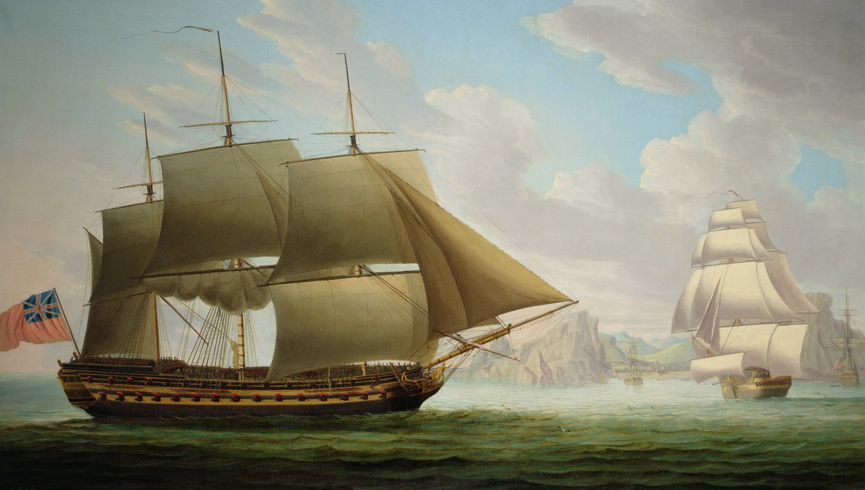 شرق إنديانا &39;Cirencester&39; قبالة سانت هيلانة ، 1795 بواسطة روبرت دود