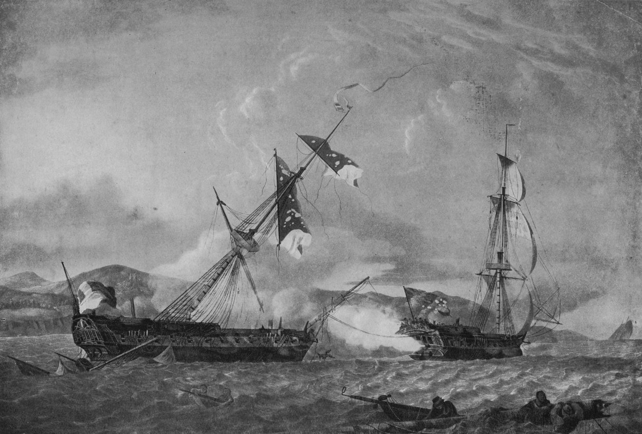 The Blanche and the Pique ، c1795 بواسطة روبرت دود