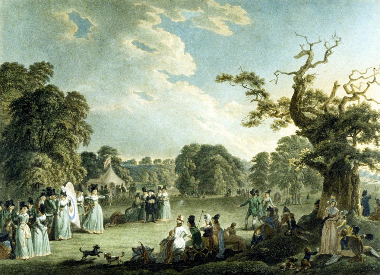 Society of Royal Archers, engraved by Cornelius Apostool (1762-1844) 1794 (colour litho) بواسطة روبرت وإيميس جون سميرك