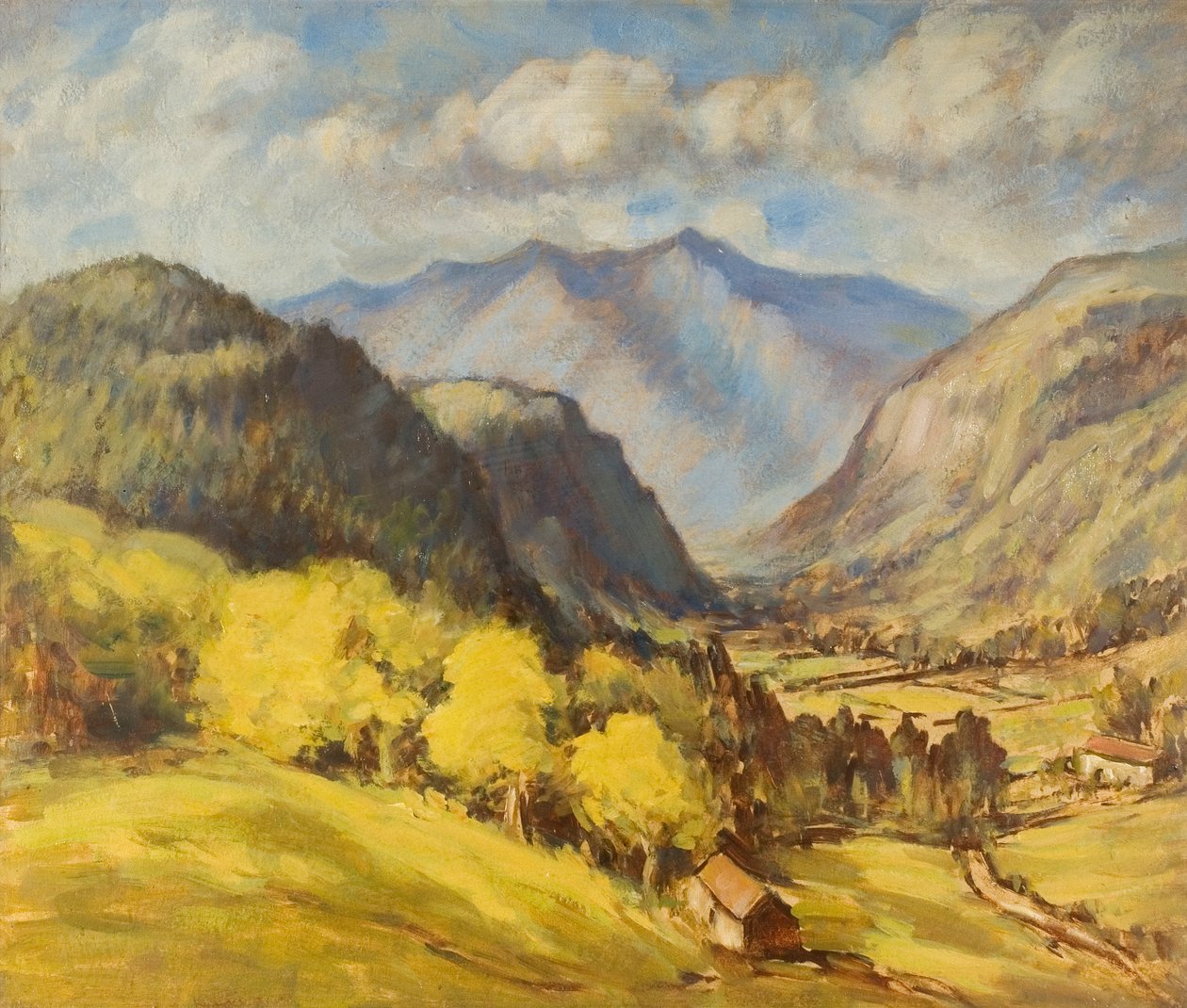 وادي المناظر الطبيعية (زيت على متن الطائرة) بواسطة روبرت إرنست ماكيون