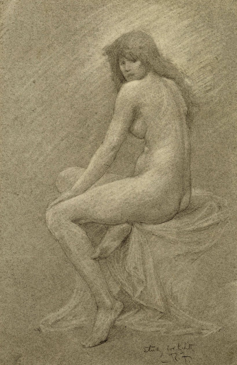 دراسة ليليث ، c.1900 (الطباشير على الورق) بواسطة روبرت فاولر