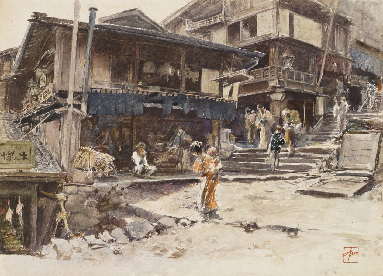شارع في Ikao ، اليابان I ، 1890 بواسطة روبرت فريدريك بلوم