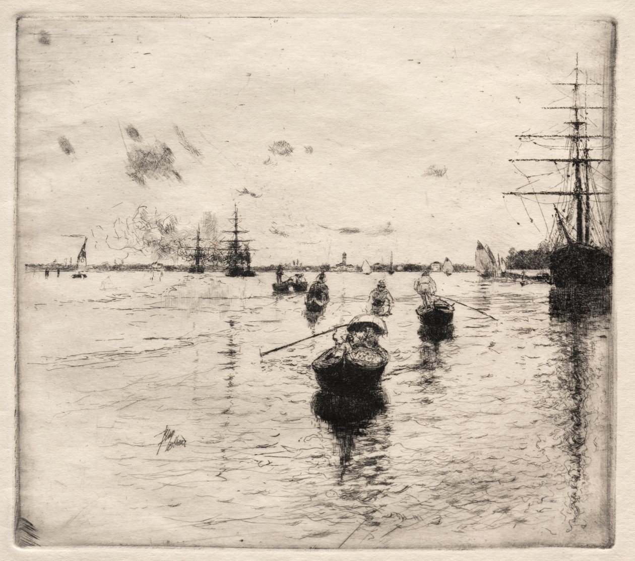 بحيرة مع البواخر والجندول ، 1885. بواسطة روبرت فريدريك بلوم