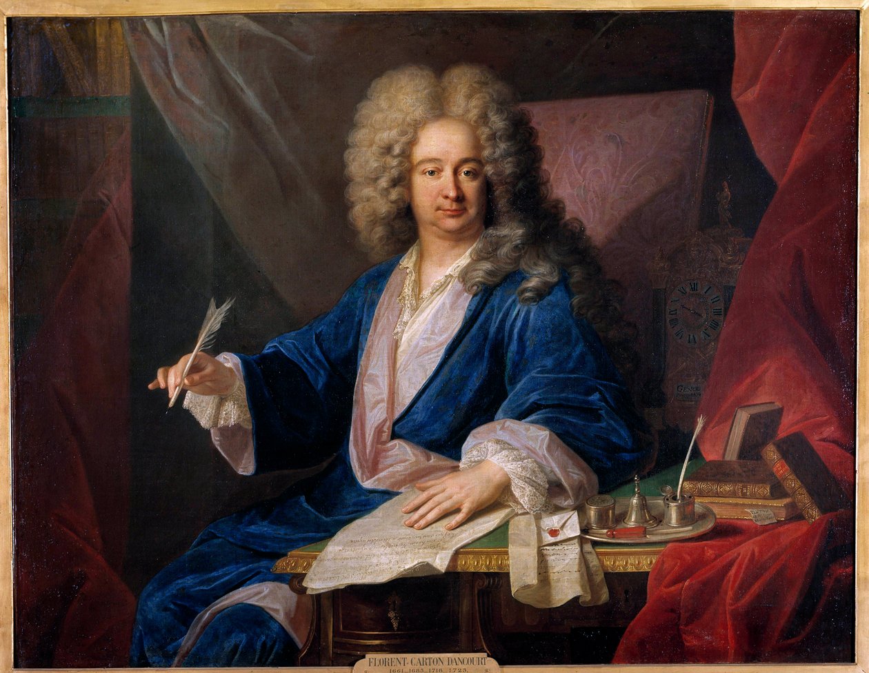 صورة للممثل الكوميدي والكاتب المسرحي فلوران كارتون سيور دانكورت ، ديت دانكور (1661-1725) لوحة لروبرت غابرييل جينس (توفي عام 1728) 1704 باريس ، كوميديا فرنسية بواسطة روبرت جابرييل جينس