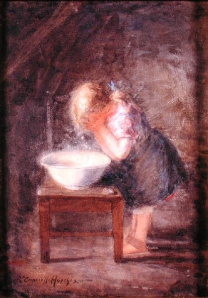 The Morning Wash، c1900 (ألوان مائية على ورق) بواسطة روبرت جيميل هاتشيسون