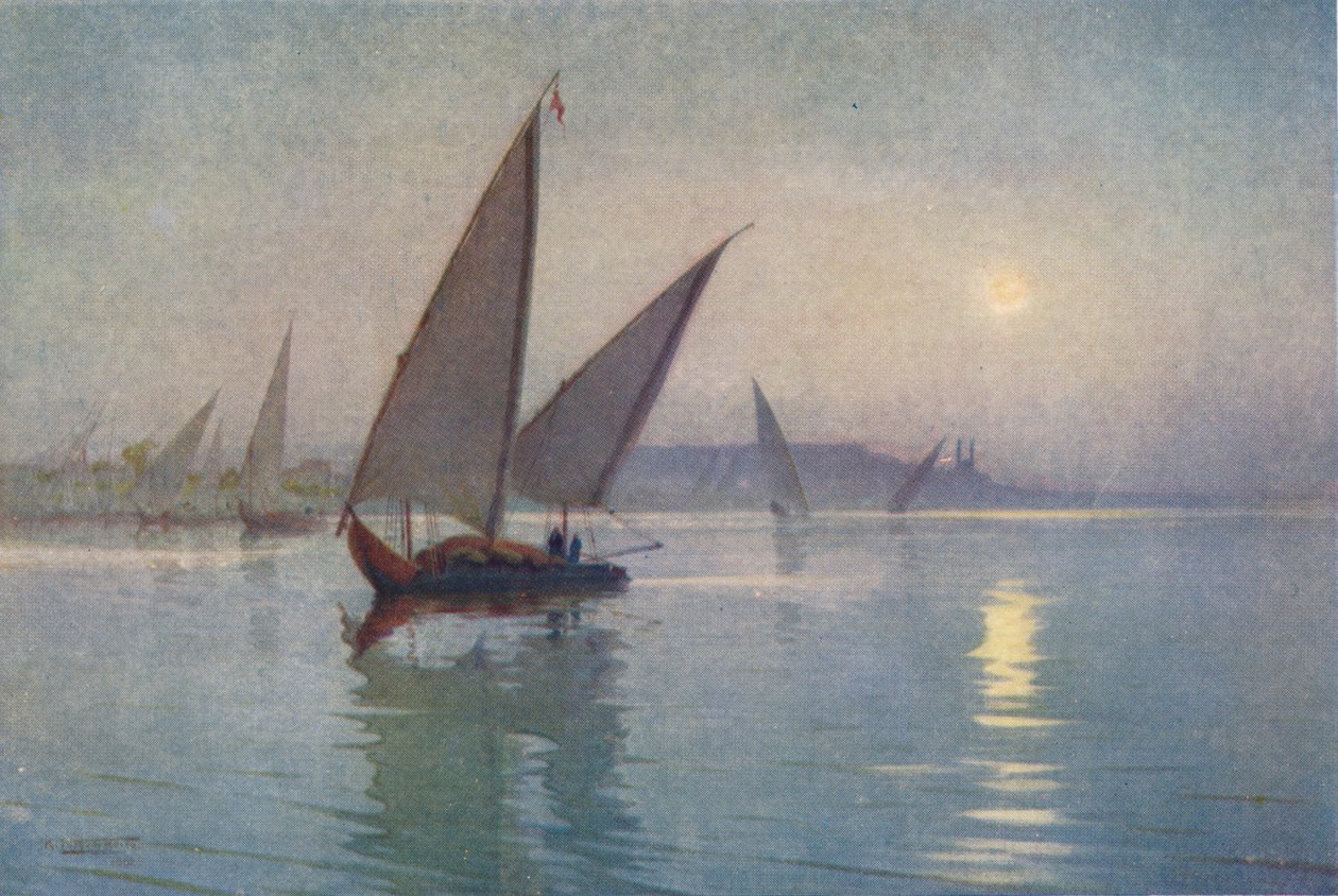 ضوء القمر على النيل ، بالقرب من القاهرة ، c1880 ، 1904 بواسطة روبرت جورج تالبوت كيلي