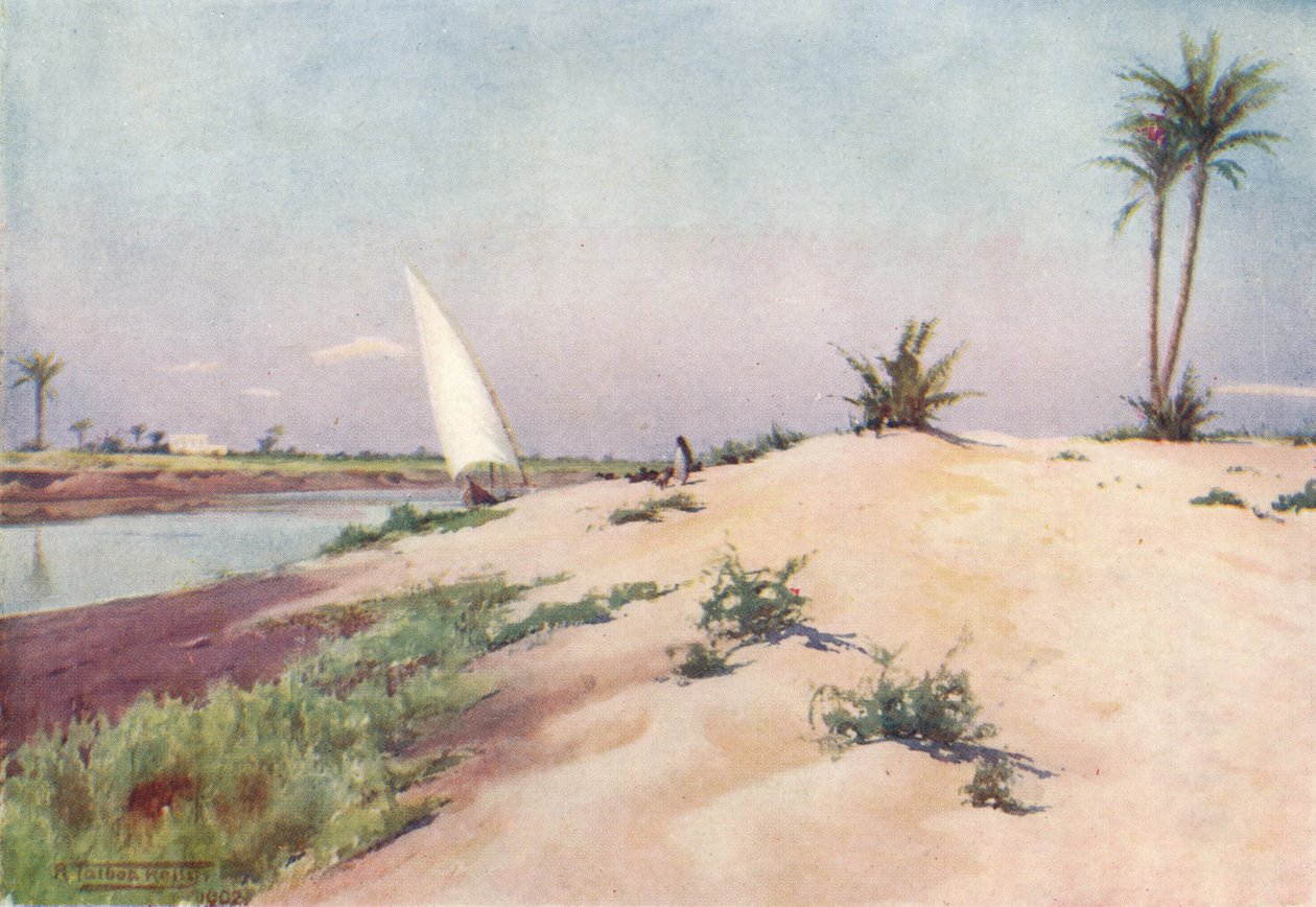 على قناة الإسماعيلية ، بالقرب من تل الكبير ، c1880 ، 1904 بواسطة روبرت جورج تالبوت كيلي