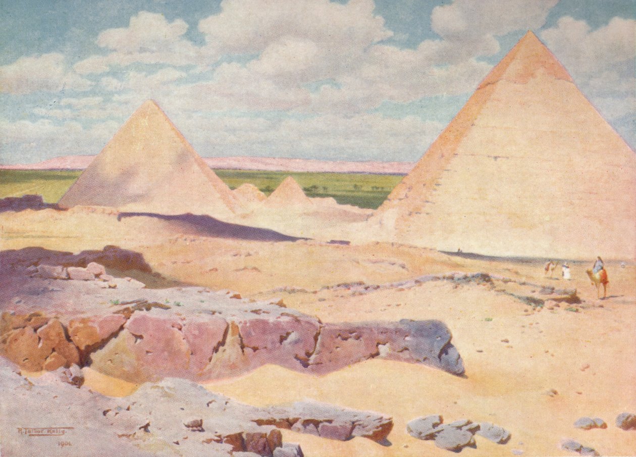 أهرامات الجيزة من الصحراء ، c1880 ، 1904 بواسطة روبرت جورج تالبوت كيلي