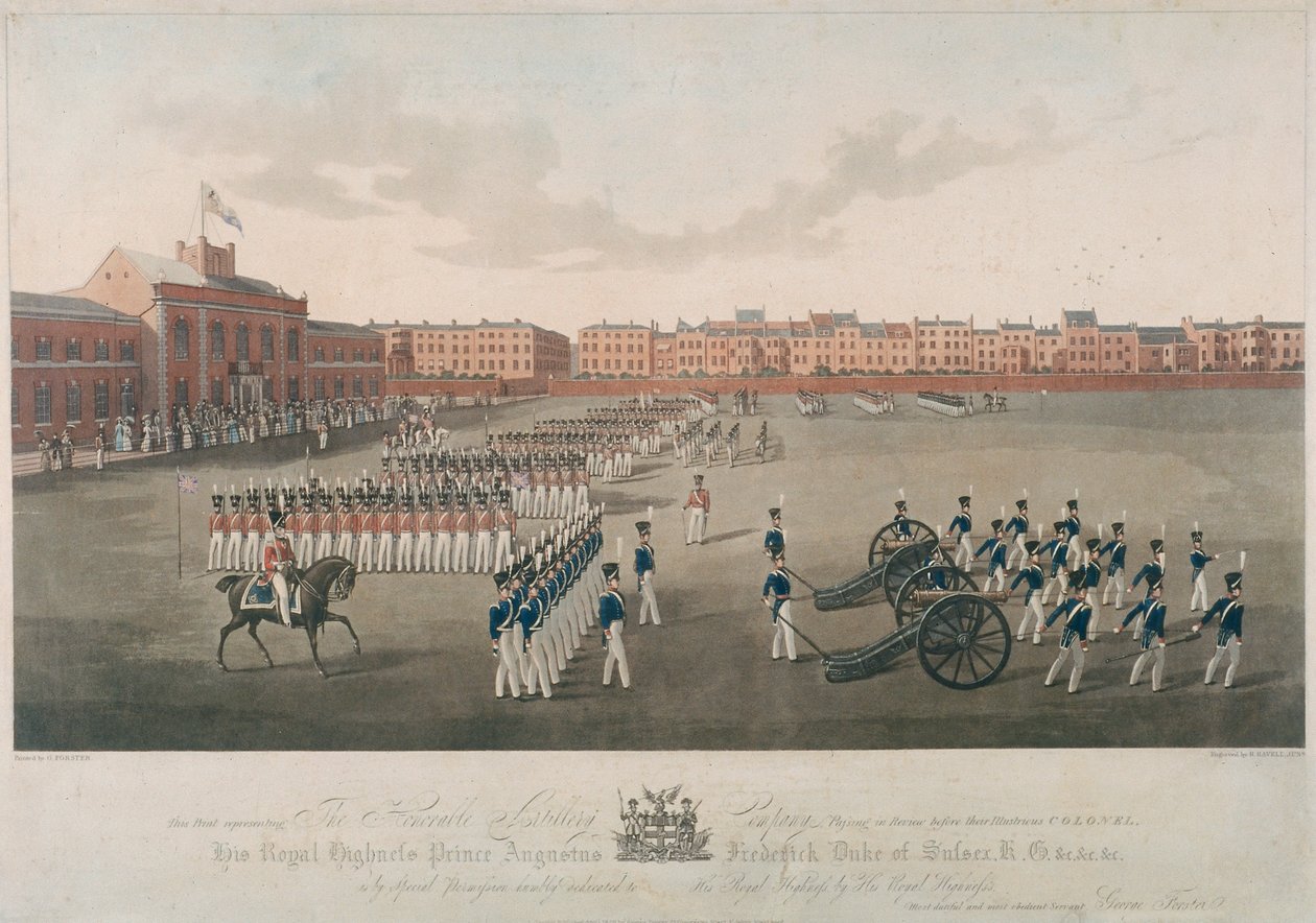 مشهد من شركة المدفعية الفخرية ، City Road ، Finsbury ، Islington ، London ، 1829 بواسطة روبرت هافيل