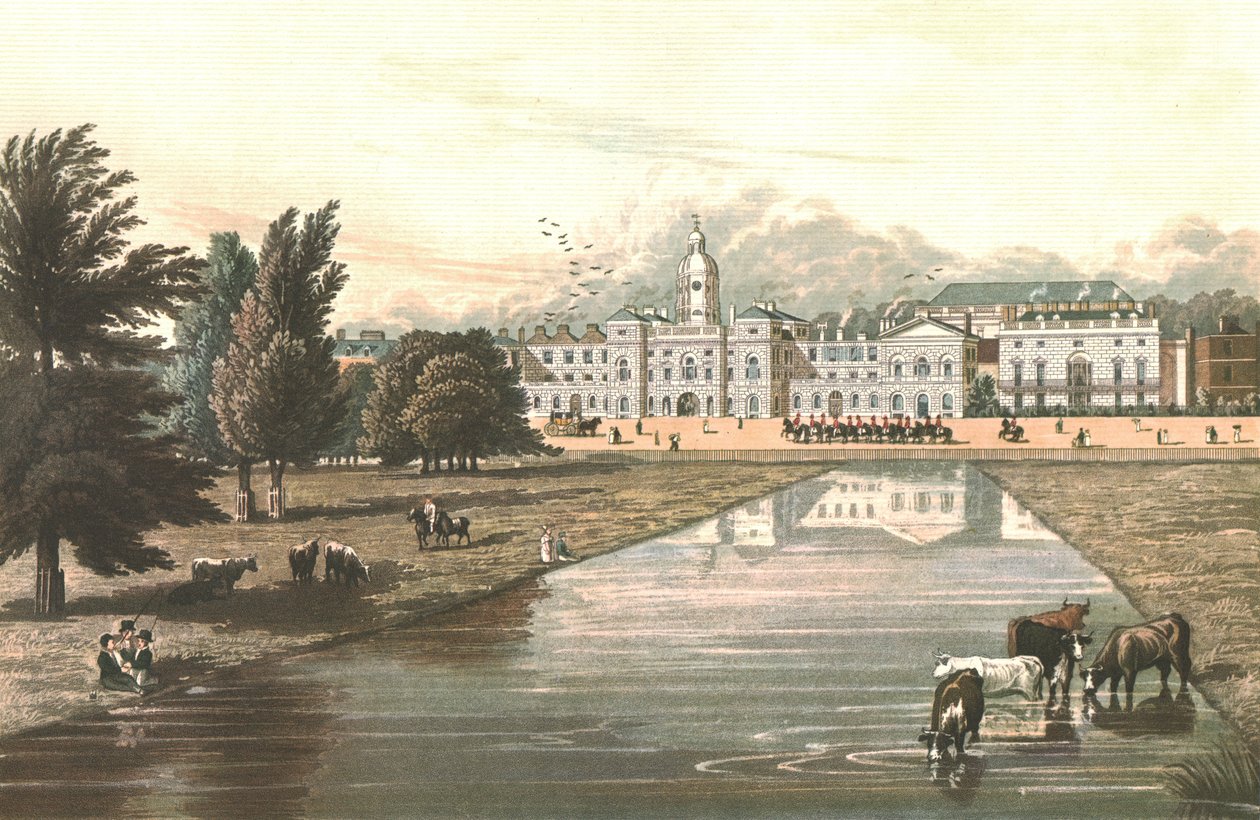 The Horse Guards & Melbourne House ، c1821 بواسطة روبرت هافيل