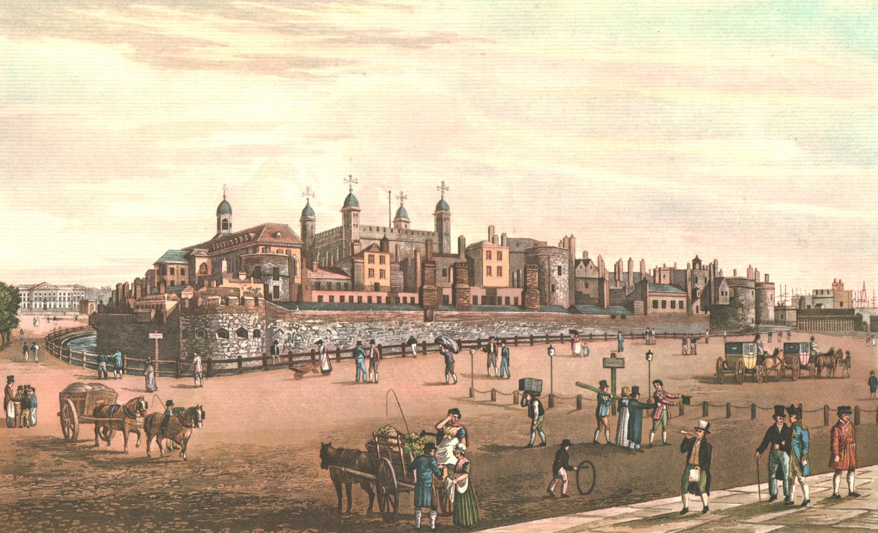 برج لندن ، c1821. بواسطة روبرت هافيل